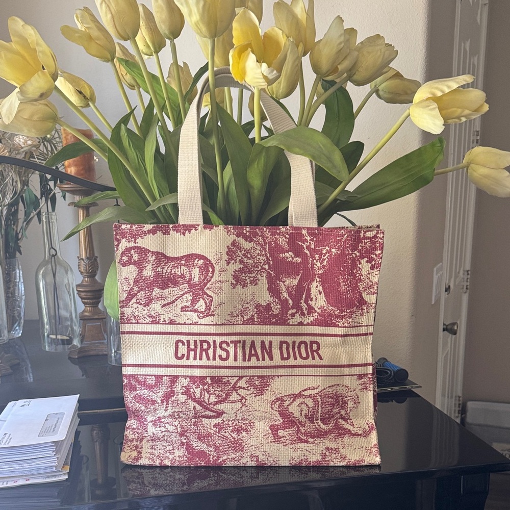Dior Burgundy and Cream Tote